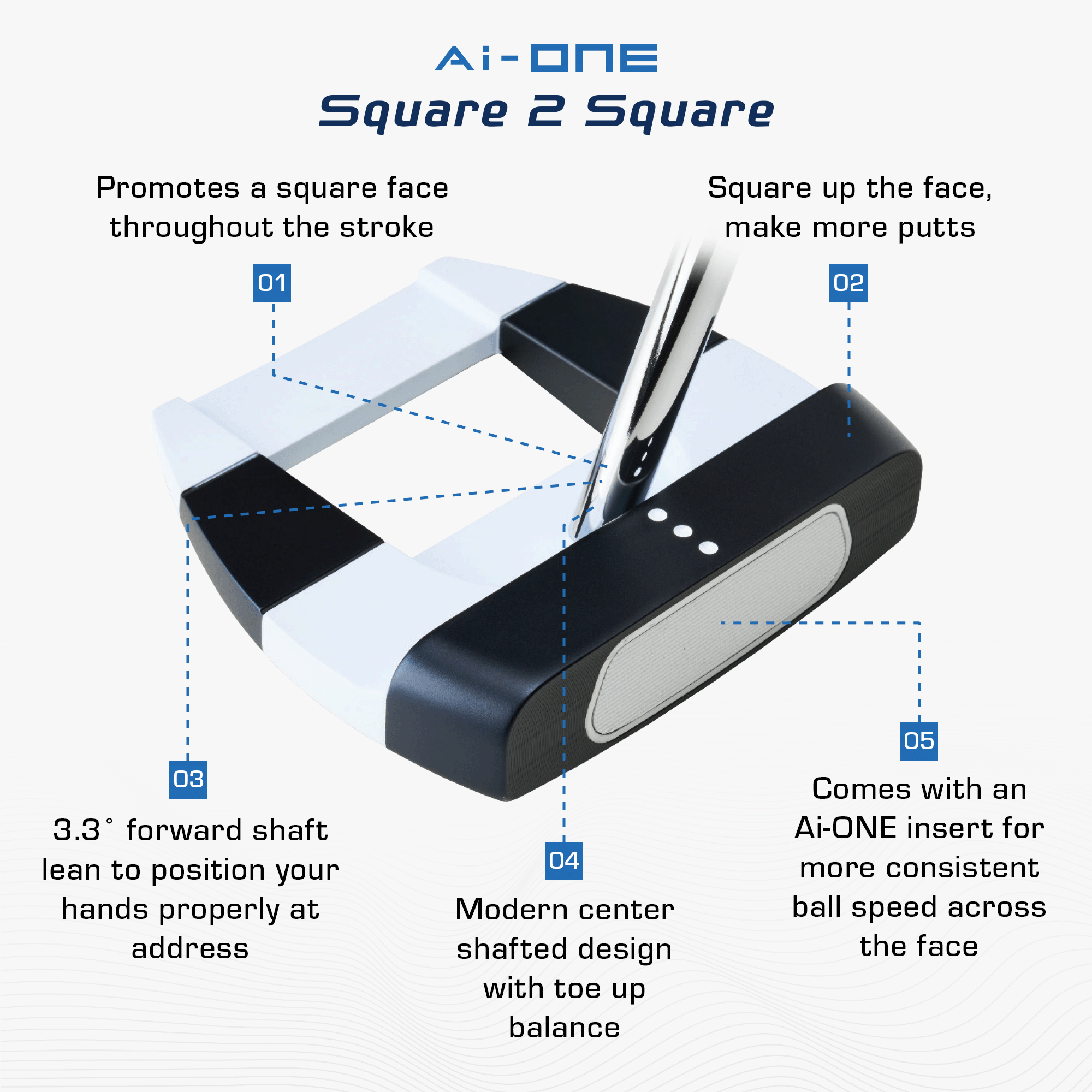 Ai-ONE Square 2 Square #7 Center Shaft Putter 3 Ai-ONE Square 2 Square #7 Center Shaft Putter